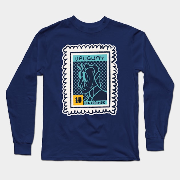 PostalStamp-Uruguay Long Sleeve T-Shirt by Mundarain